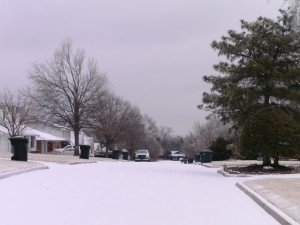The view down 61st Street, looking east from my house