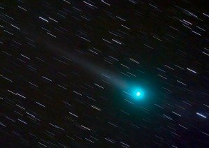 Green Two-Tailed Comet Comes Close Tonight